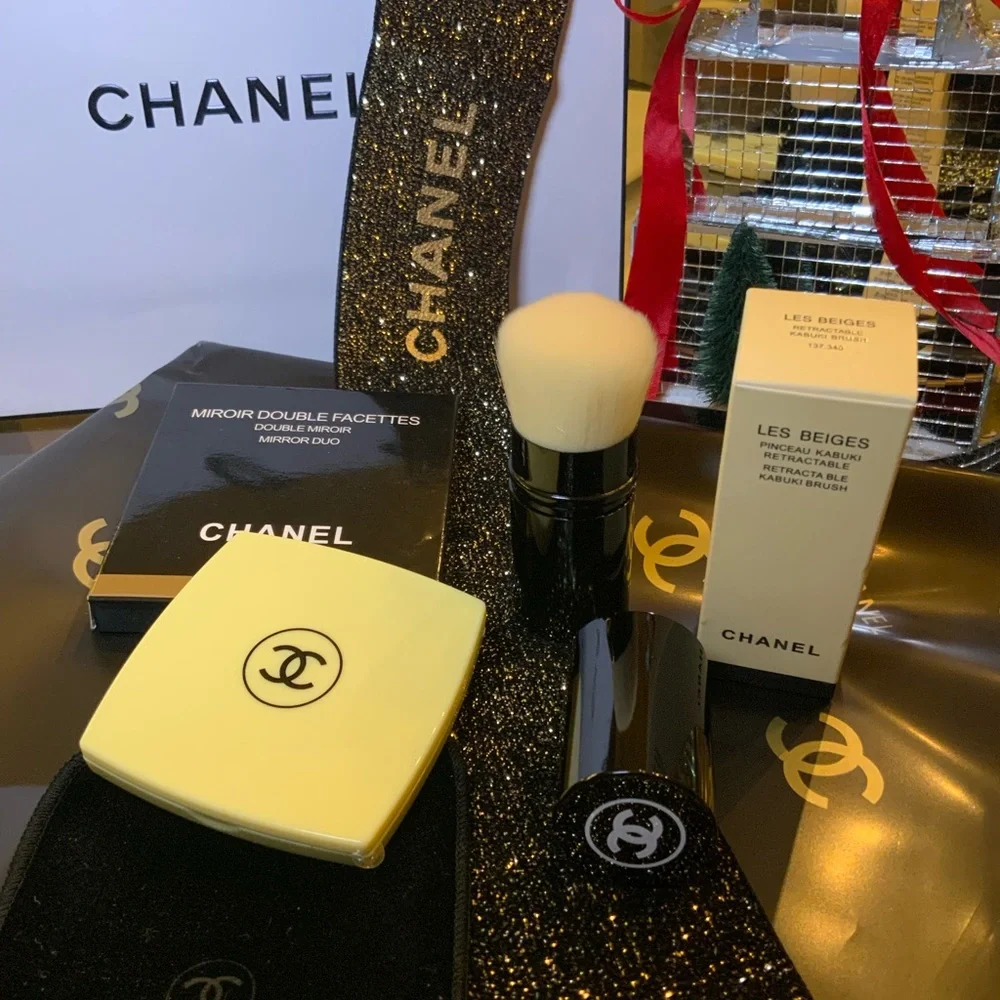 Chanel Compact Mirror W/Retractable Brush